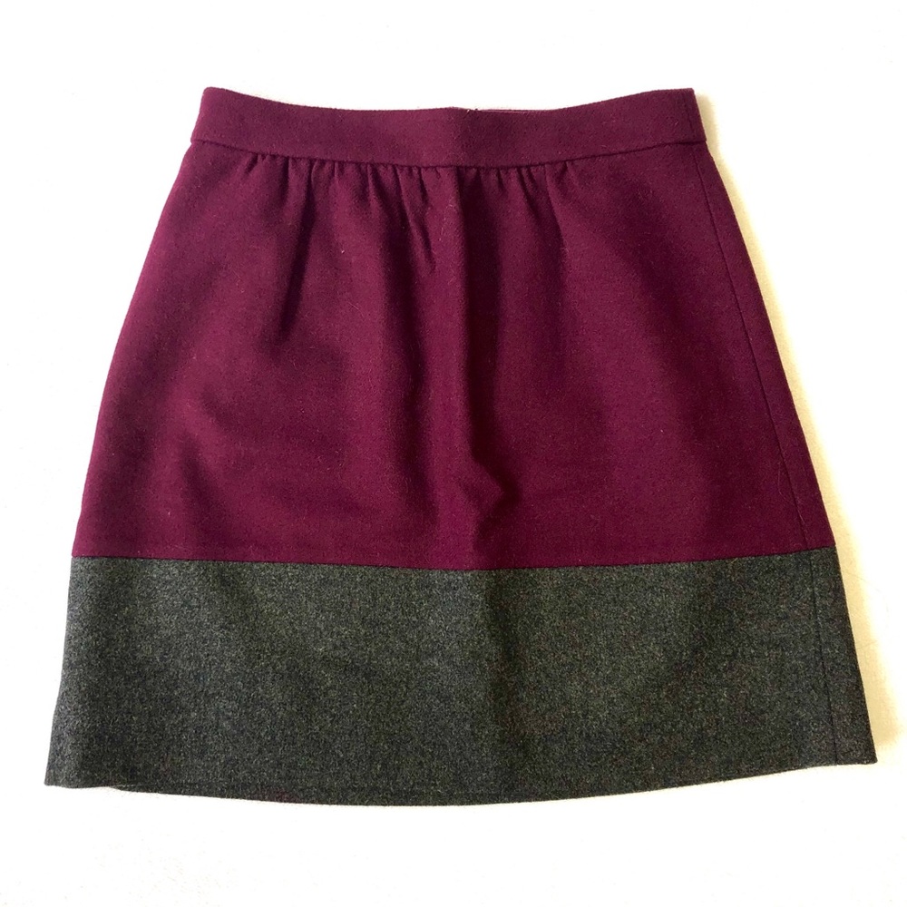 J. Crew Colorblock Wool Skirt - 00